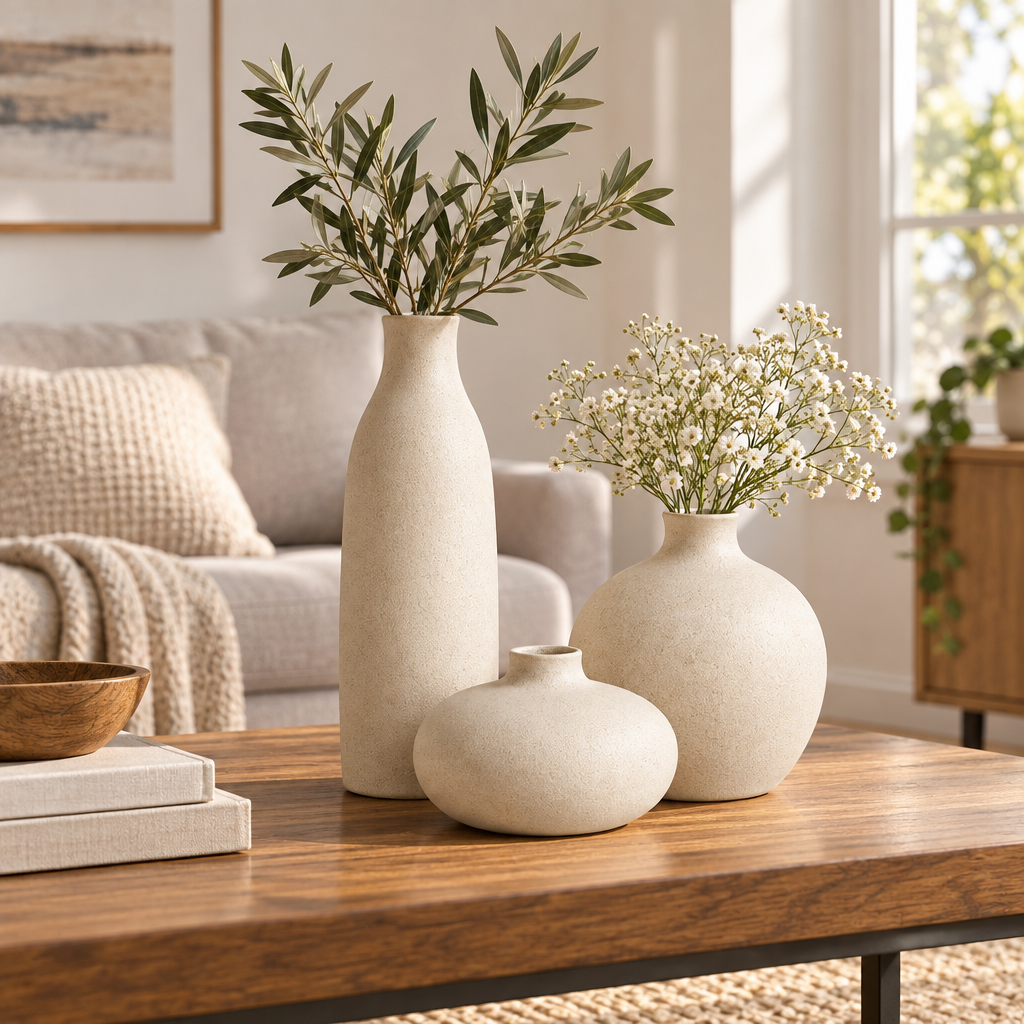 VORQILO™ Nordic Ceramic Vase Set image 2