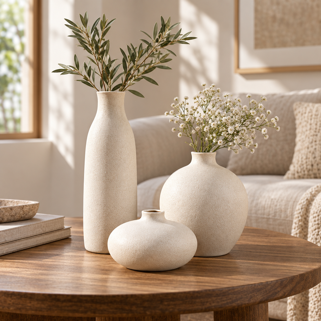 VORQILO™ Nordic Ceramic Vase Set image 4